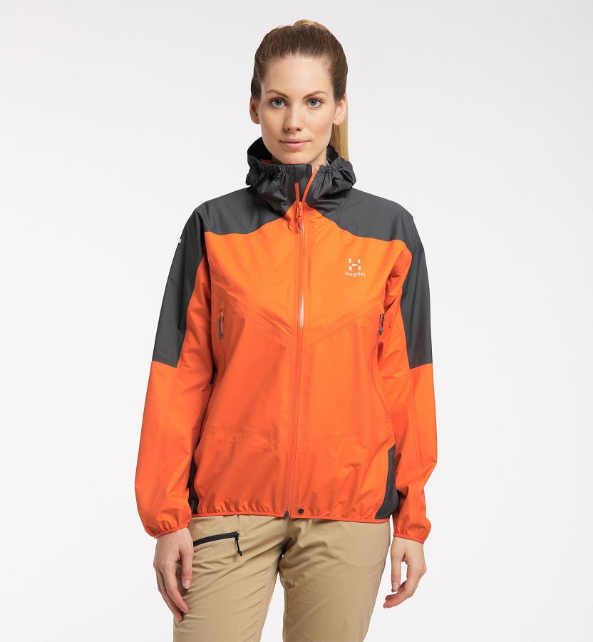 Haglöfs L.I.M Comp Waterproof Jacket Orange/Black For Womens TAJHI3590 Australia